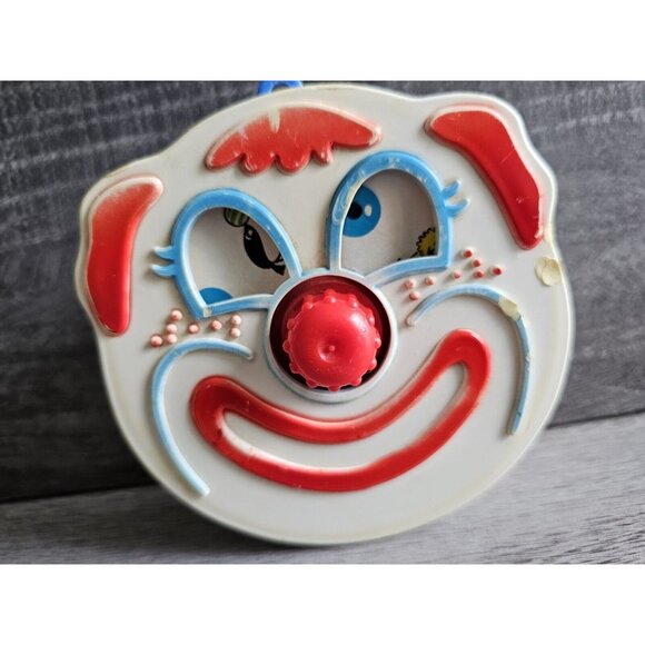 VTG 1970s Clown Face Wind Up Music Box with Rotating Eyes Dial by Sanitoy *WORKS - Picture 2 of 10